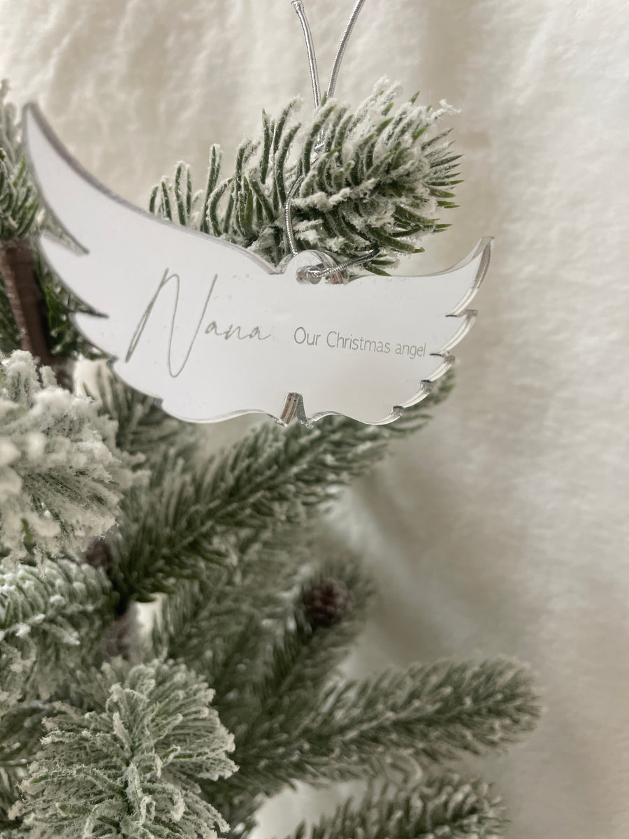 Personalised In Memory Christmas Ornament – Silver or Gold Mirror Acrylic