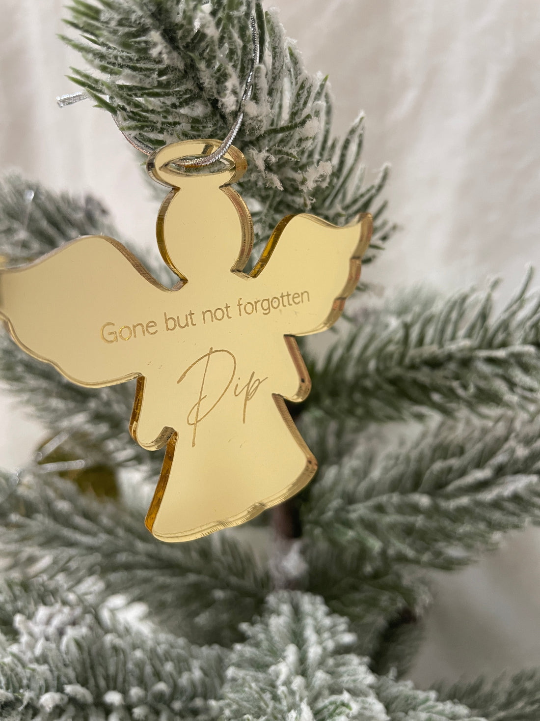 Personalised In Memory Christmas Ornament – Silver or Gold Mirror Acrylic