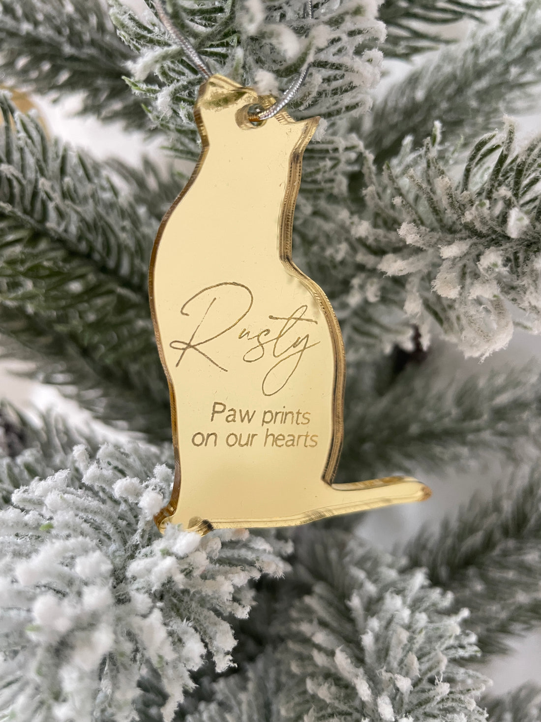 Personalised In Memory Christmas Ornament – Silver or Gold Mirror Acrylic