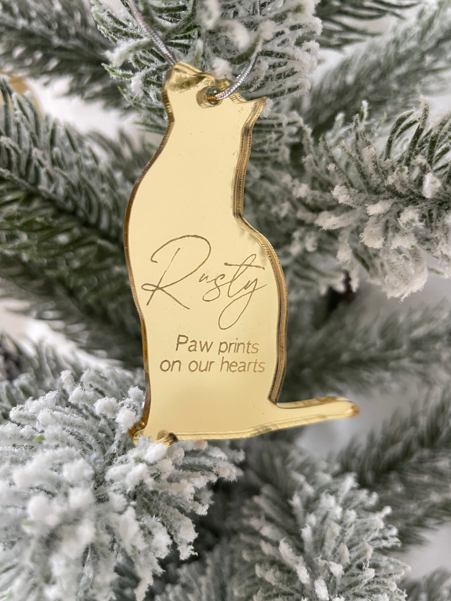Personalised In Memory Christmas Ornament – Silver or Gold Mirror Acrylic
