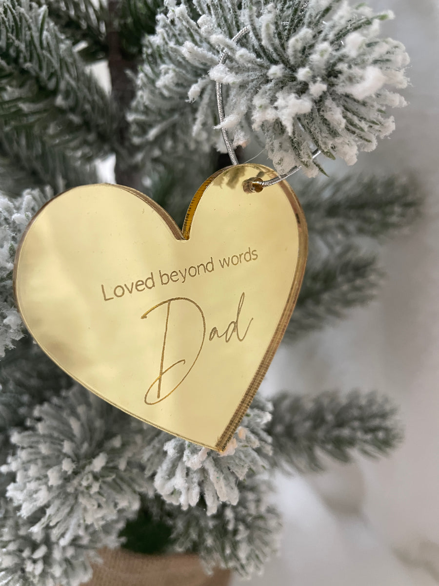 Personalised In Memory Christmas Ornament – Silver or Gold Mirror Acrylic