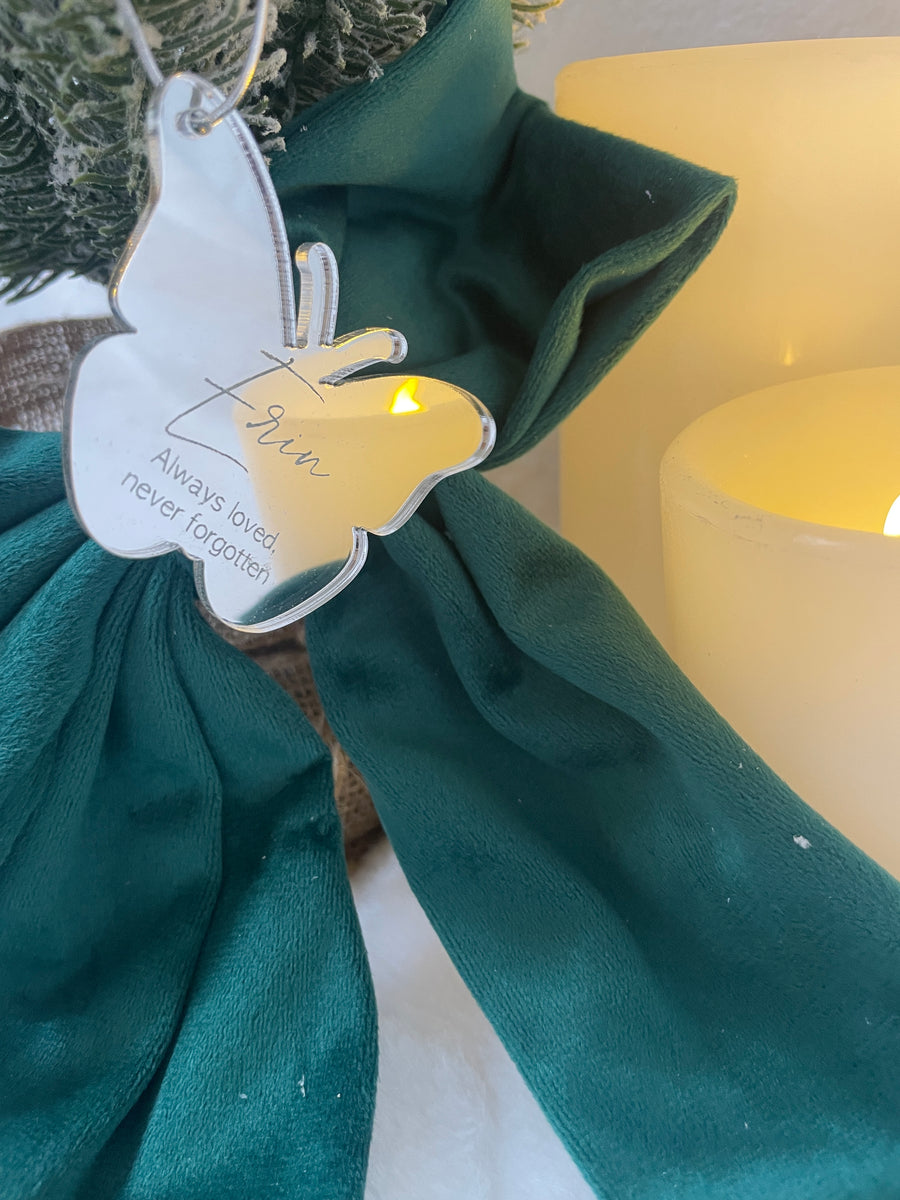 Personalised In Memory Christmas Ornament – Silver or Gold Mirror Acrylic