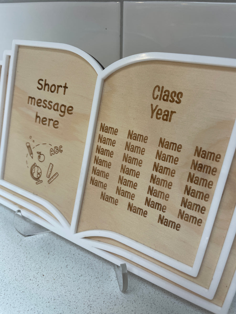 Class Book Plaque