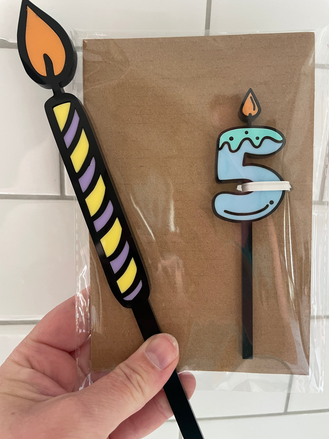 Single Candle Acrylic Cake Topper