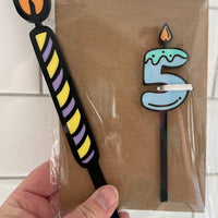 Single Candle Acrylic Cake Topper