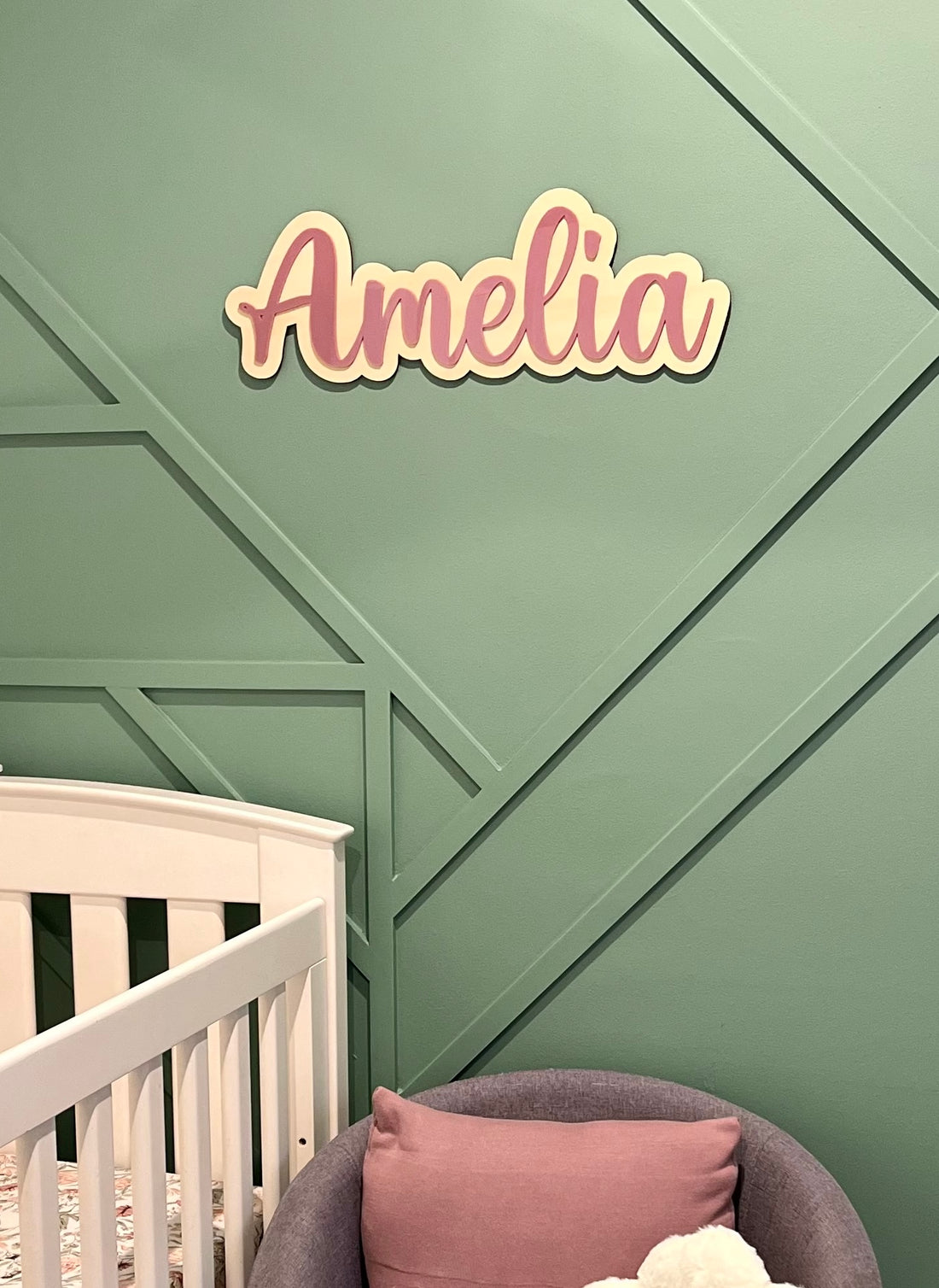 Personalised double layered name sign - approx 19.5cm high -  FREE SHIPPING