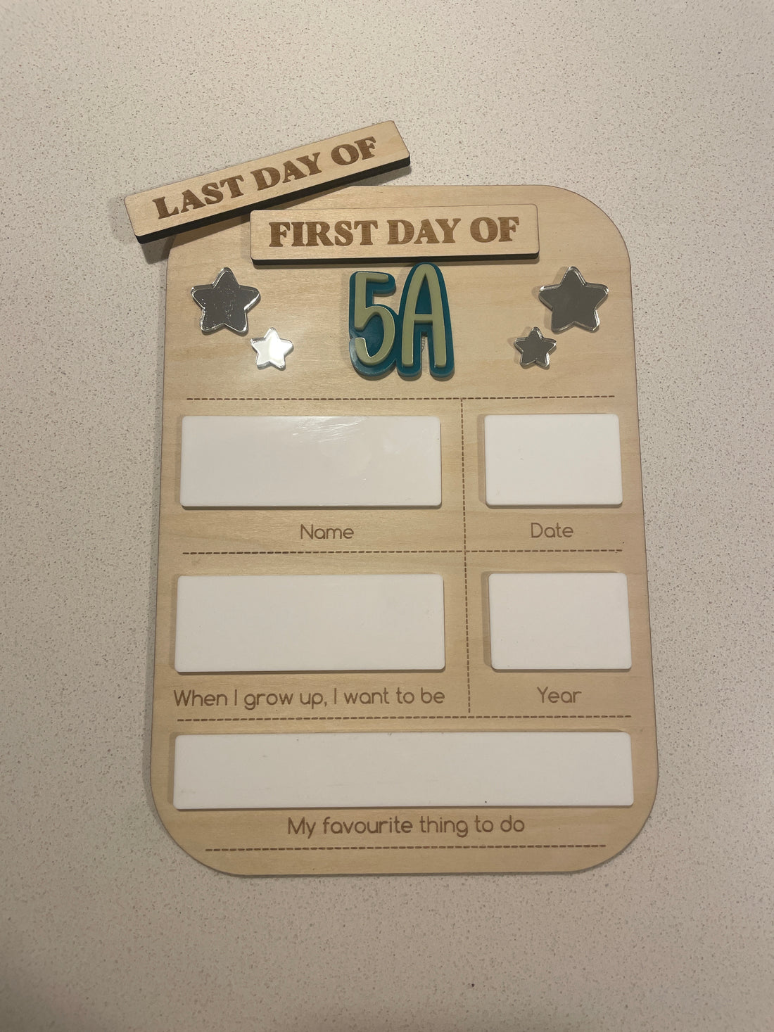 Classroom First & Last Day Board