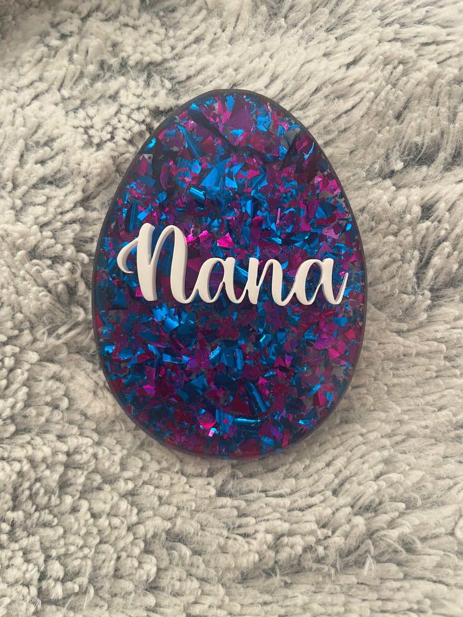 Personalised Easter Egg Table Name Tags - Chunky Glitter FREE SHIPPING