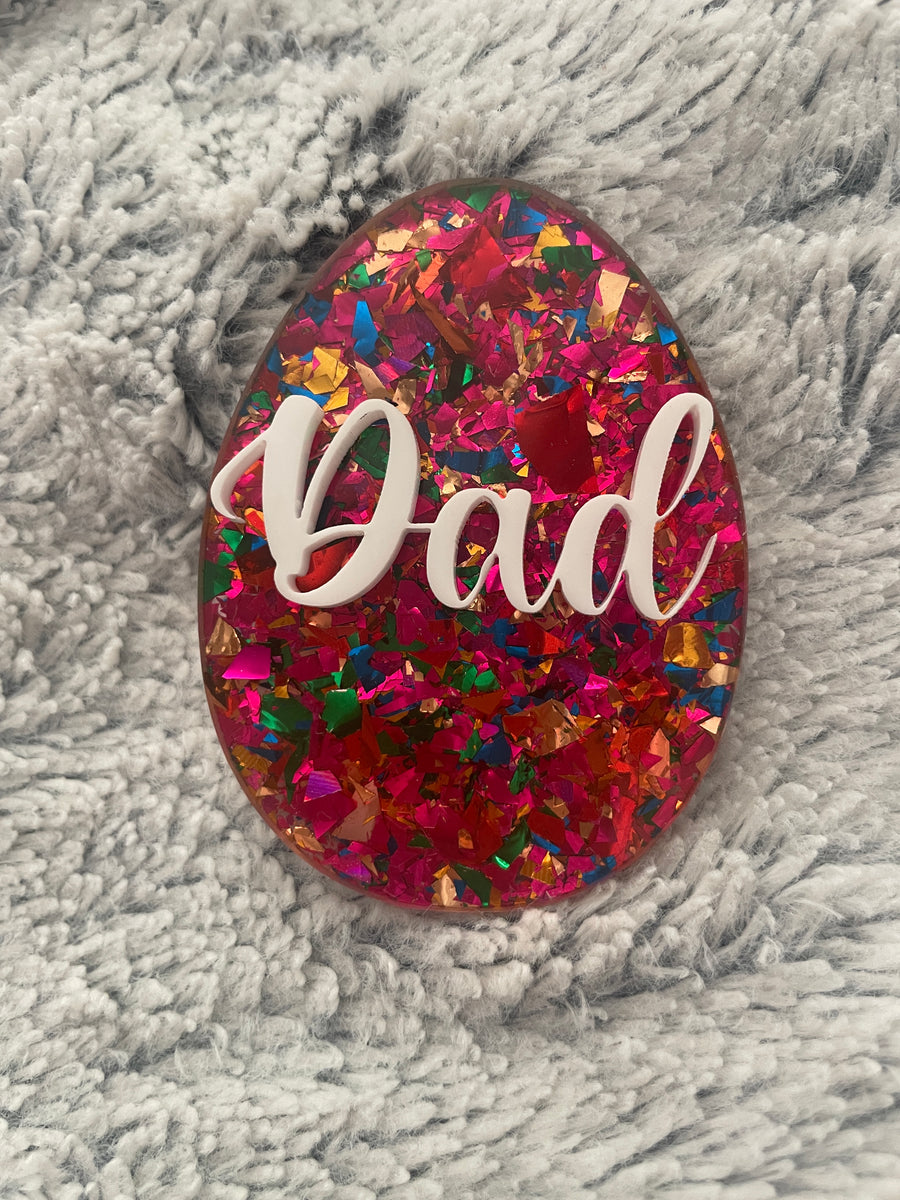 Personalised Easter Egg Table Name Tags - Chunky Glitter FREE SHIPPING