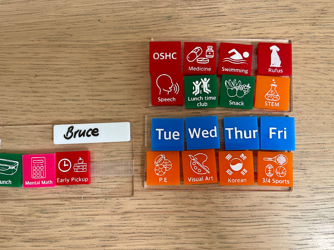 Desk Visual Schedule - For Schools – Emma Jae Custom Laser Designs