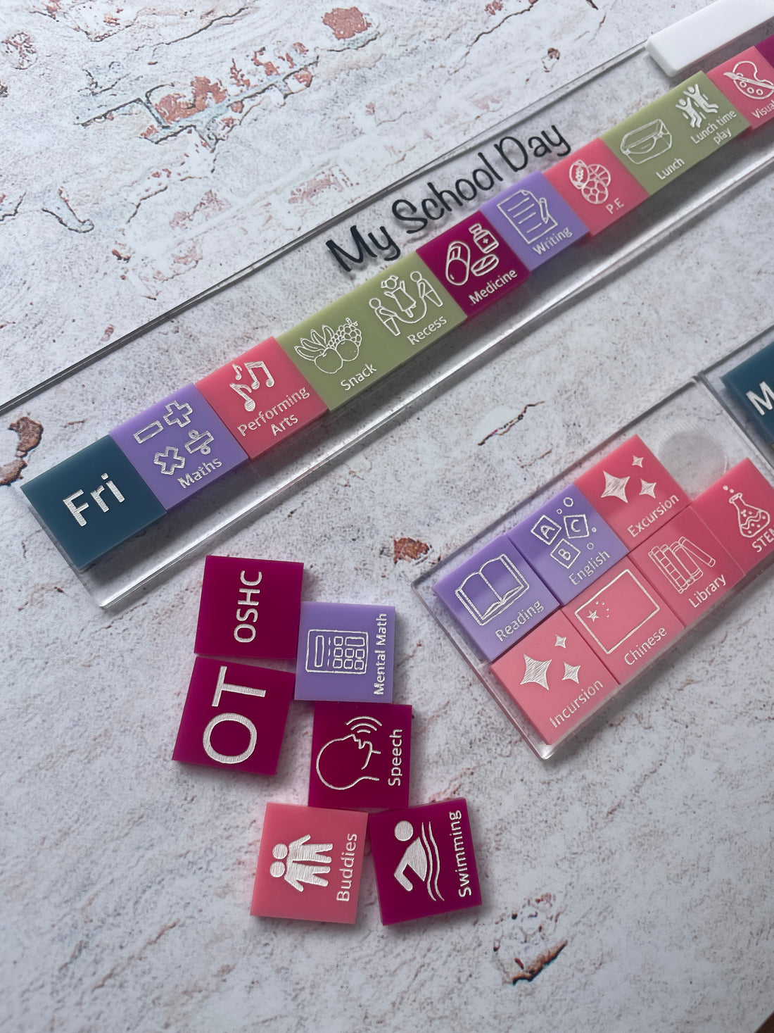 Desk Visual Schedule - For Schools – Emma Jae Custom Laser Designs