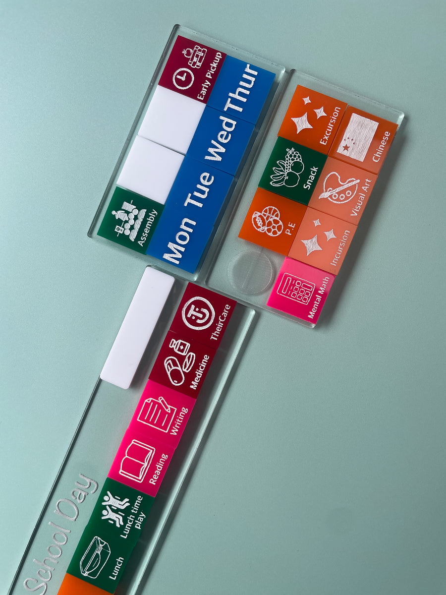 Desk Visual Schedule - For Schools – Emma Jae Custom Laser Designs