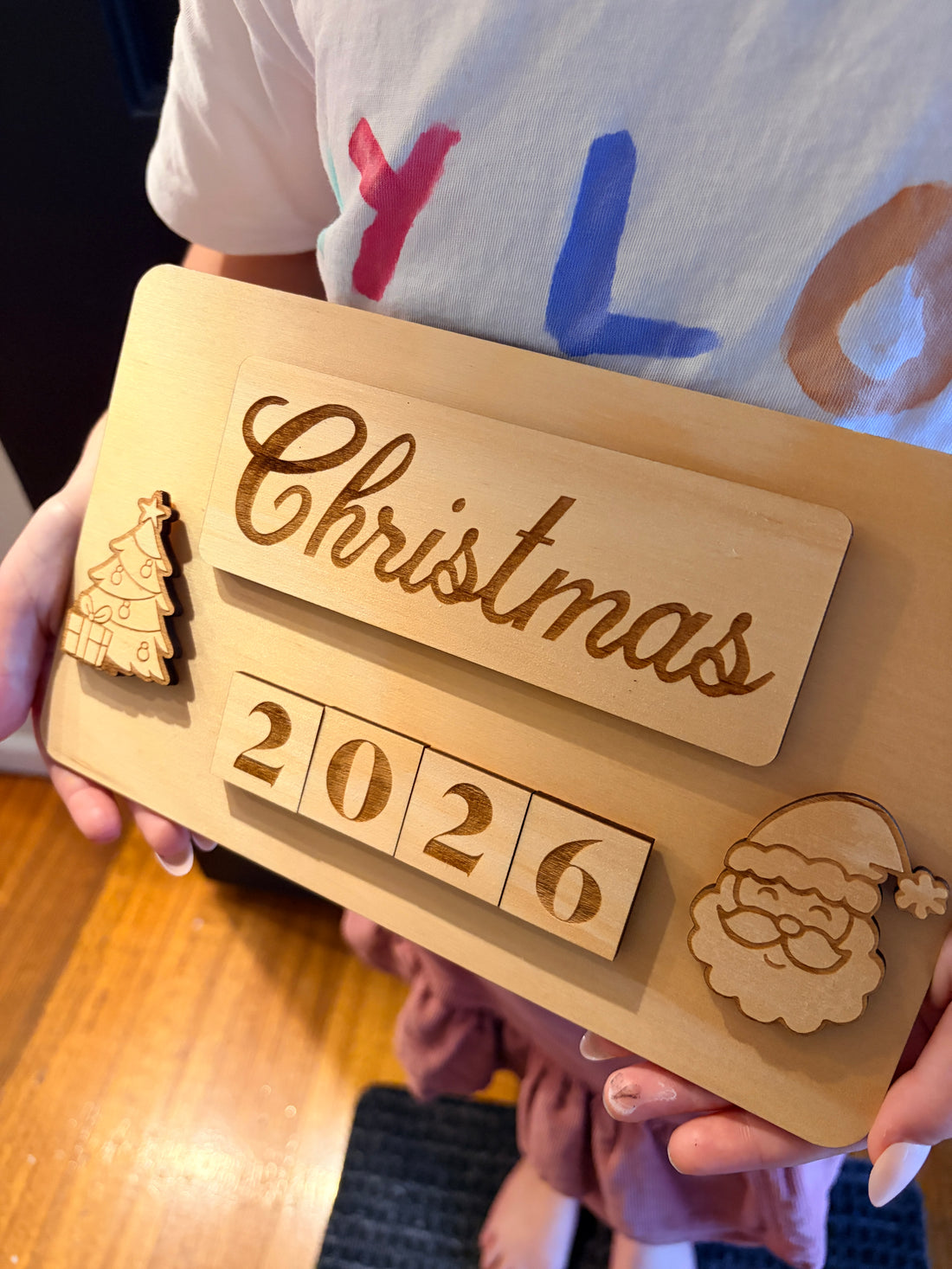 Interchangeable Holiday Photo Board | Wooden Milestone Sign | Christmas, Easter & Yearly Photo Prop
