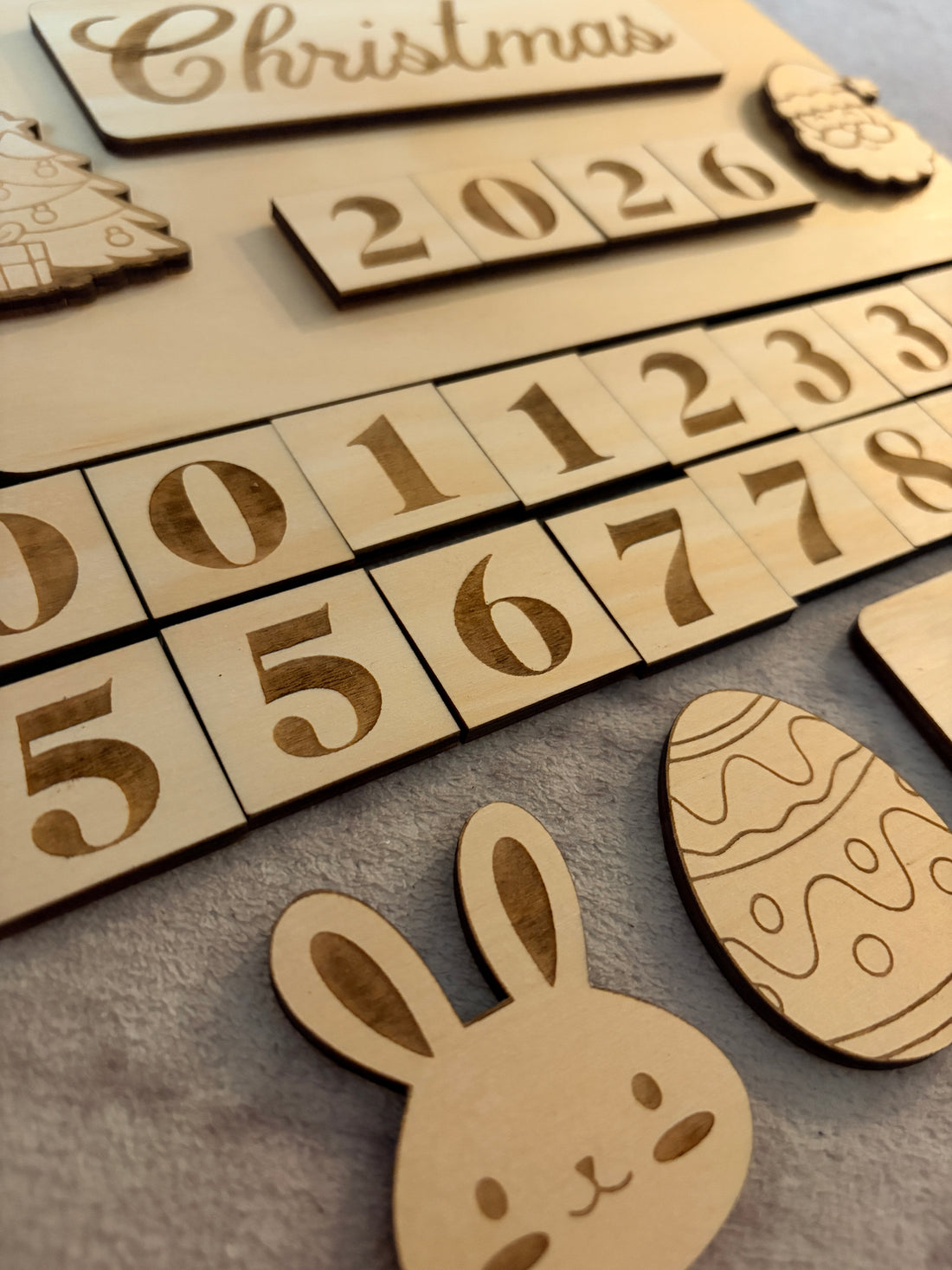 Interchangeable Holiday Photo Board | Wooden Milestone Sign | Christmas, Easter & Yearly Photo Prop