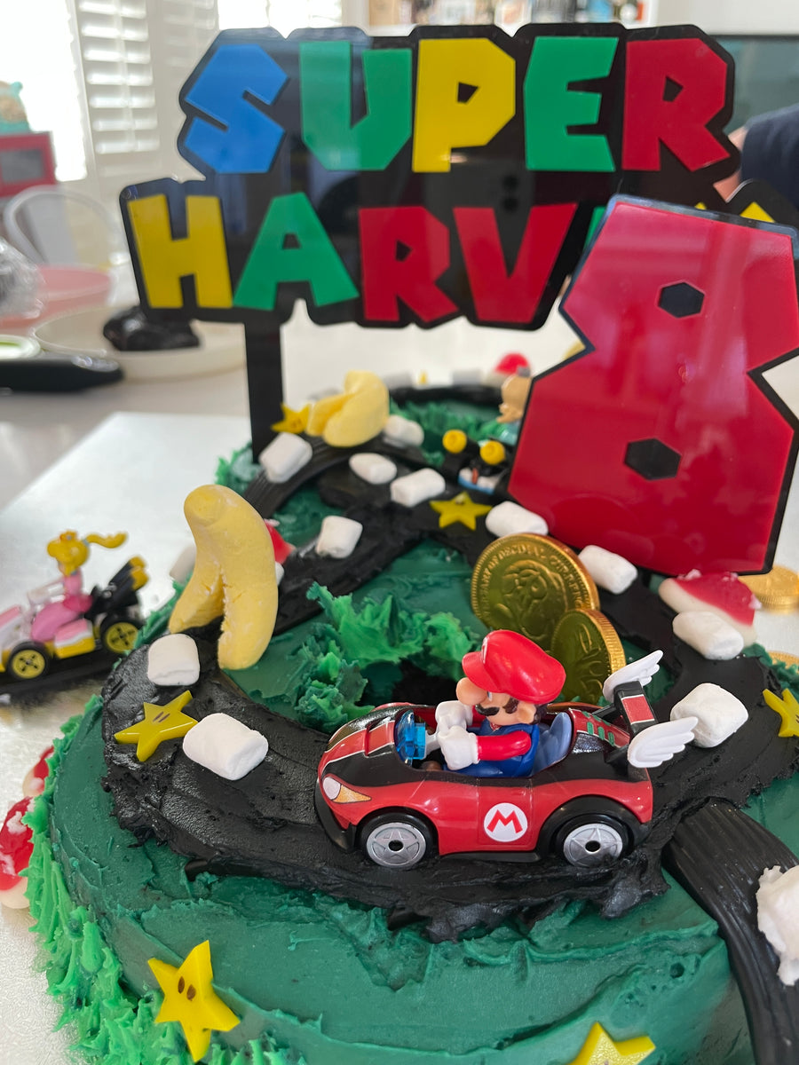 Super Mario number cake topper