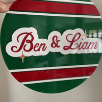 Personalised Christmas door sign