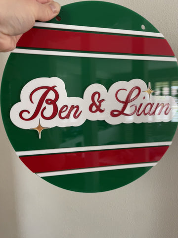 Personalised Christmas door sign