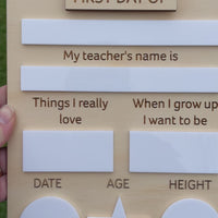 Personalised First & Last day of school boards - Interchangeable First/Last