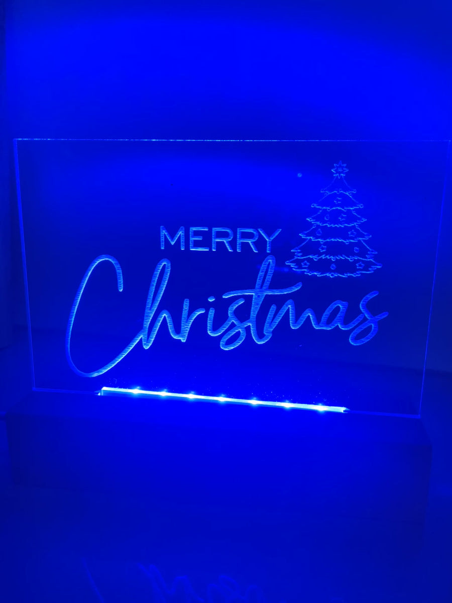 Merry Christmas LED light base and sign