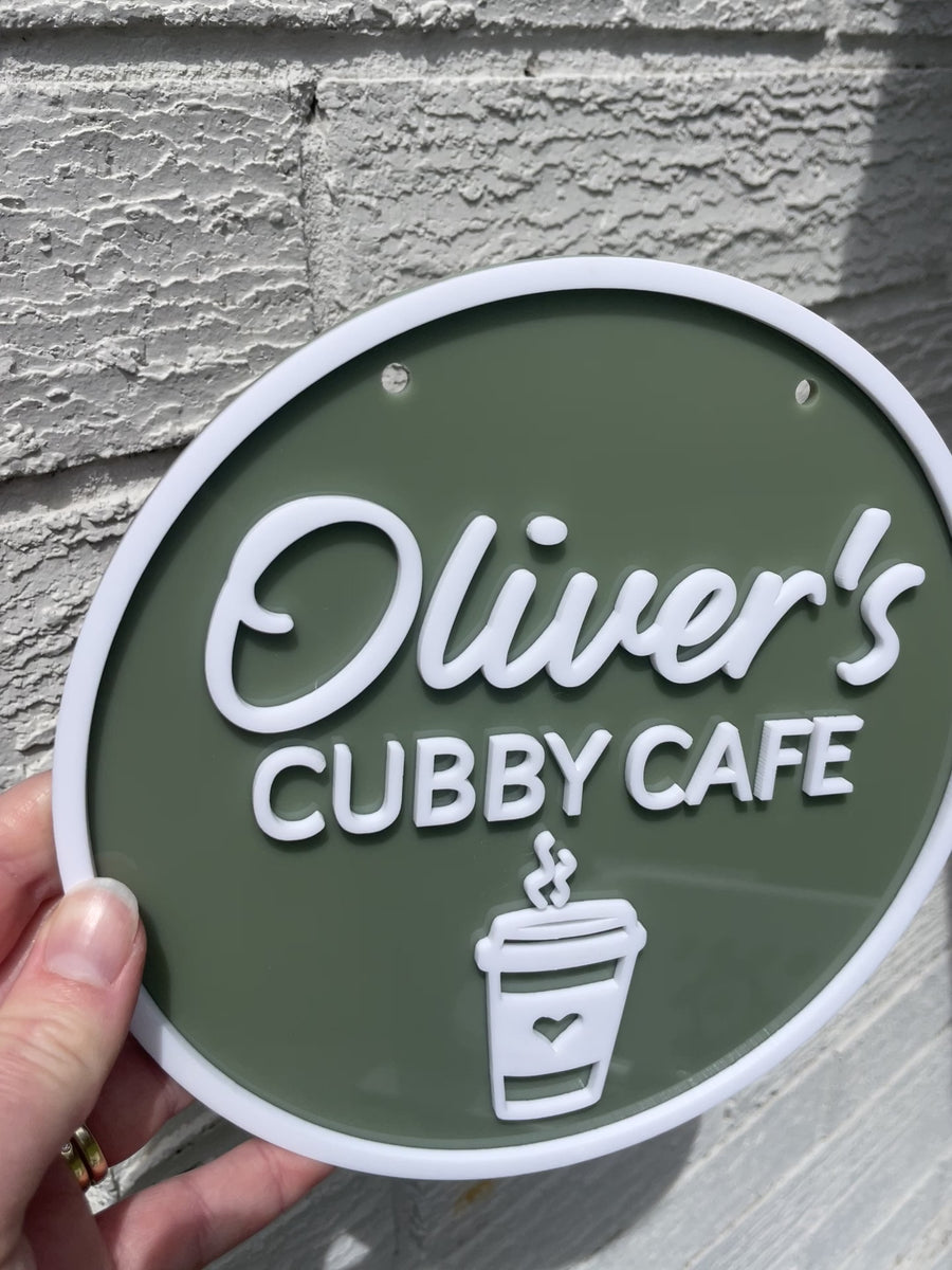 Personalised ACRYLIC Cubby Cafe Sign