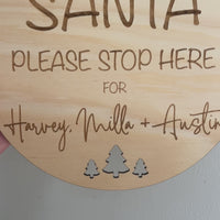 Personalised ‘Santa stop here’ door sign