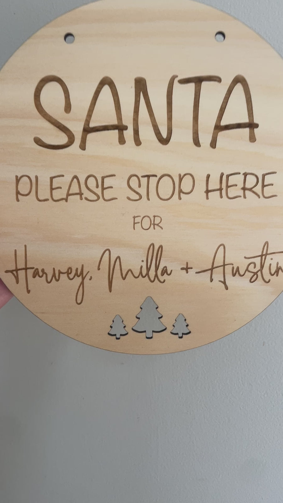 Personalised ‘Santa stop here’ door sign