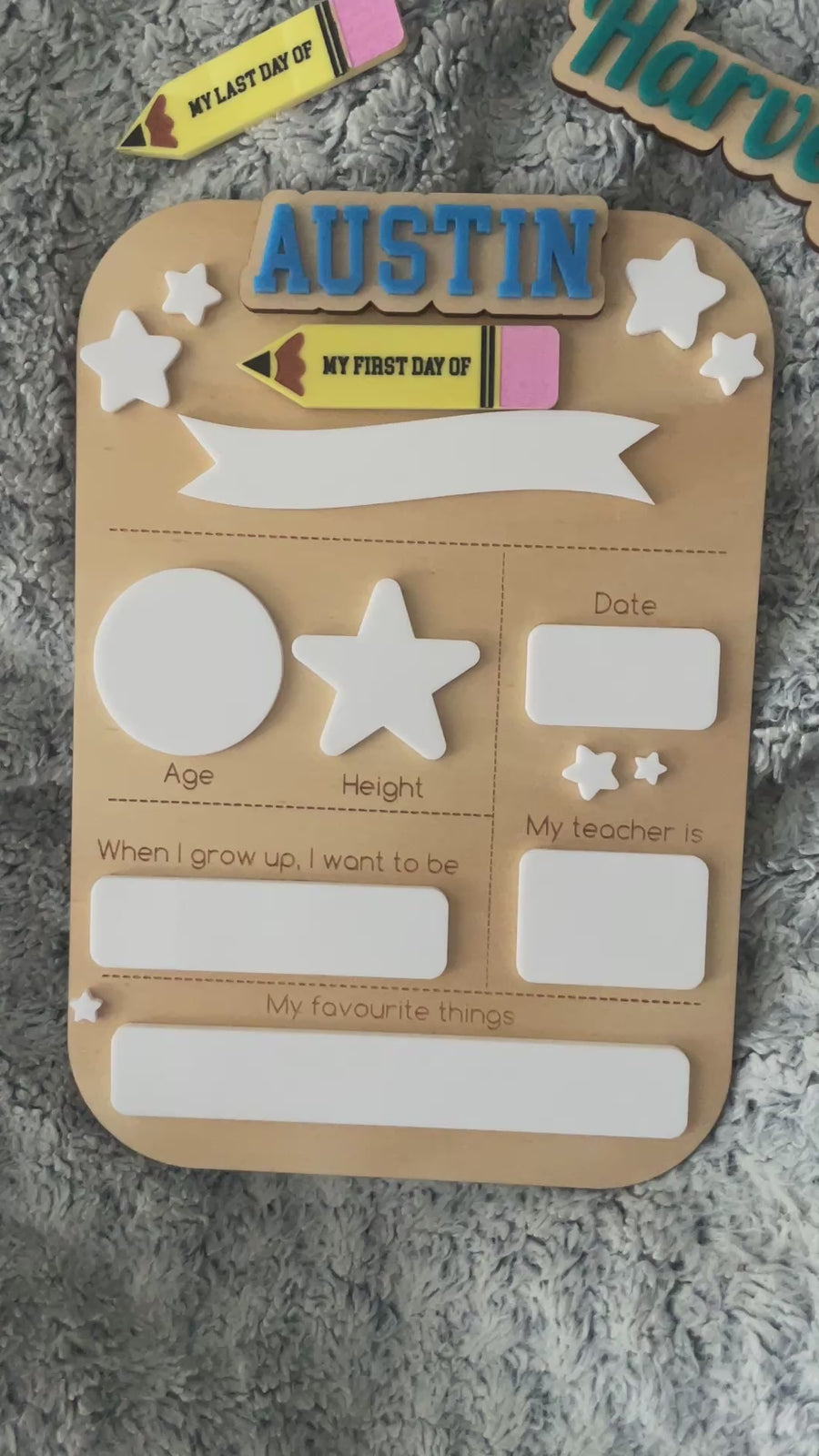 First and Last Day of School Boards - Daisies or Stars (Interchangeable name)