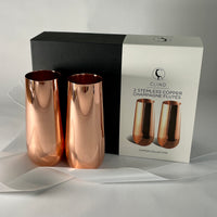 CLINQ Copper Stemless Champagne Flutes