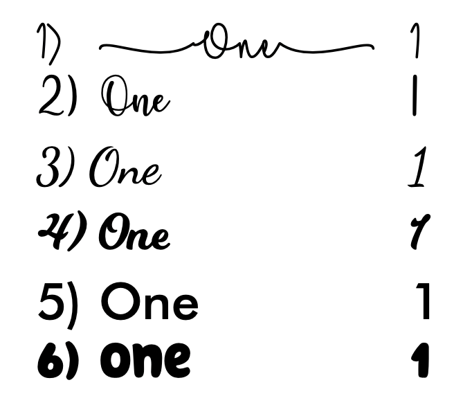 Table numbers - arch