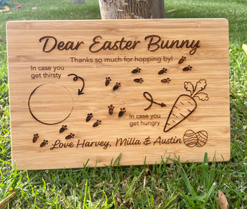 Personalised Easter Bunny bamboo board